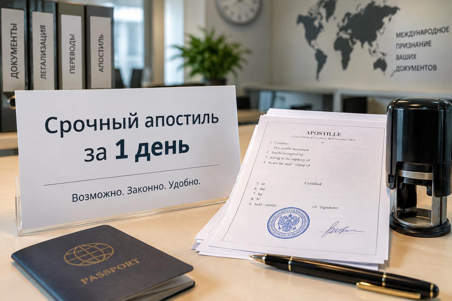 Срочный апостиль за 1 день: миф или реальность?